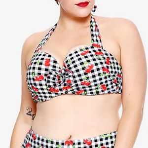 Cherry Gingham Bikini Top